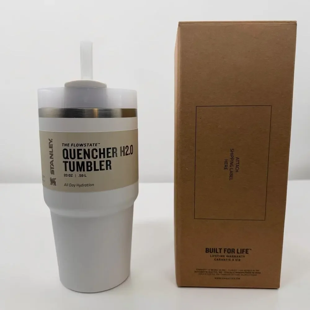 Stanley Quencher H2.0 FlowState Tumbler 20 oz White NWT - Picture 2 of 5